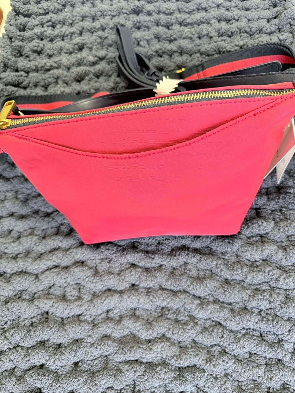 Bright Pink Crossbody Bag with Gold Hardware